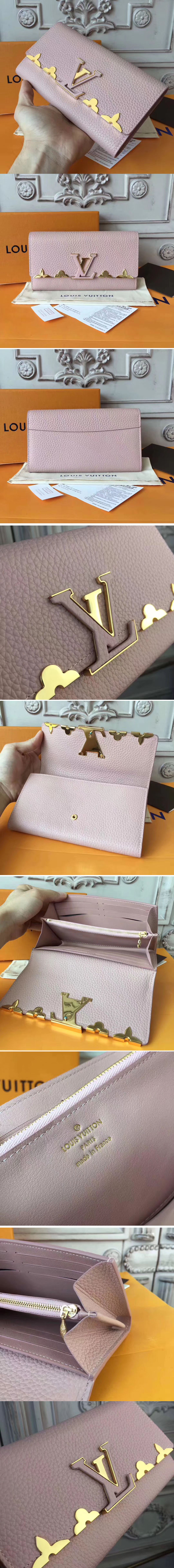 Replica Louis Vuitton M64552 Capucines Taurillon Wallets Pink