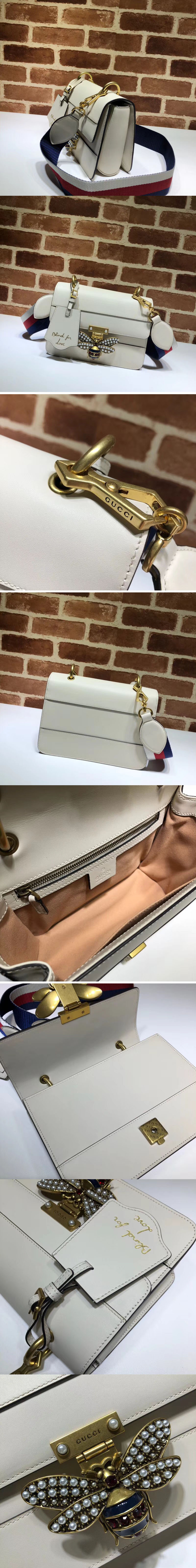 Replica Gucci Queen Margaret small shoulder bag 476542 White