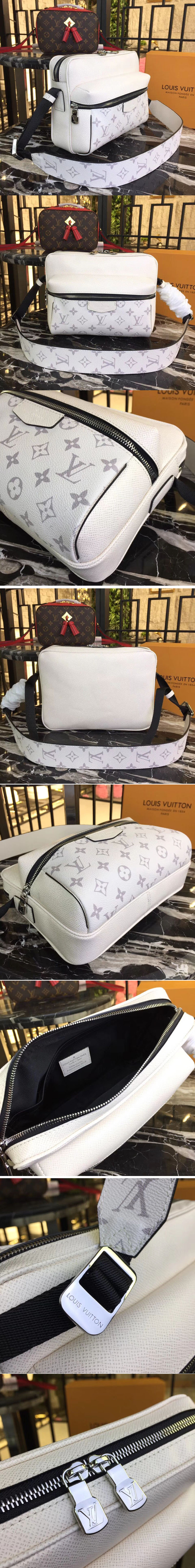 Replica Louis Vuitton M43843 LV Monogram Canvas Messenger PM White