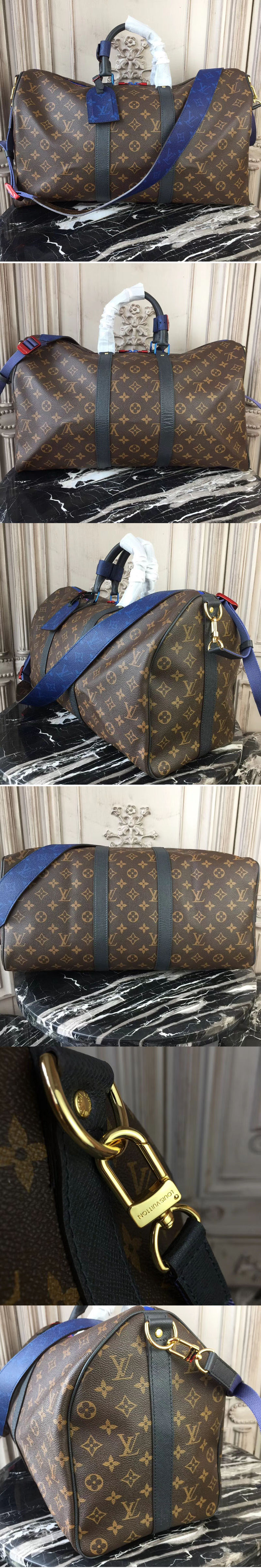 Replica Louis Vuitton M43856 Keepall Bandouliere 45 Monogram Mix Canvas Bags