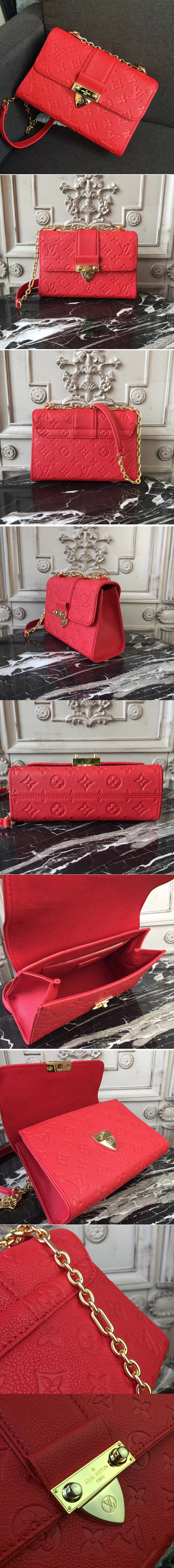 Replica Louis Vuitton M44240 Saint Sulpice BB Monogram Empreinte Bags Red