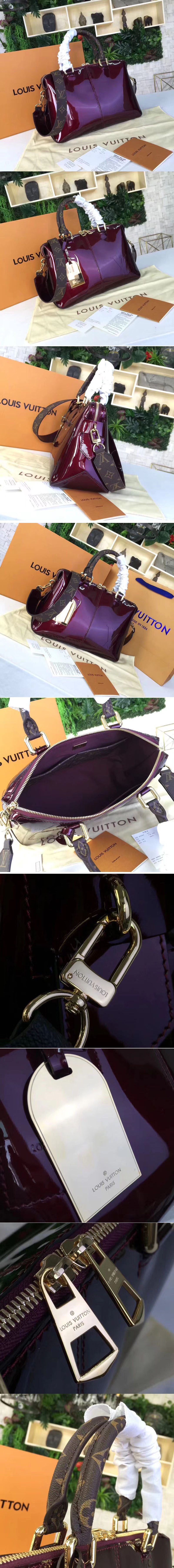 Replica Louis Vuitton M54640 Tote Miroir Patent Leather Bags Purple