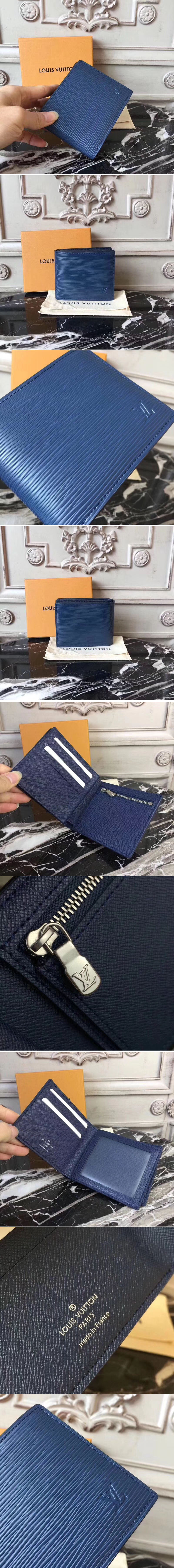 Replica Louis Vuitton M60053 Epi Leather Amerigo Wallet Blue