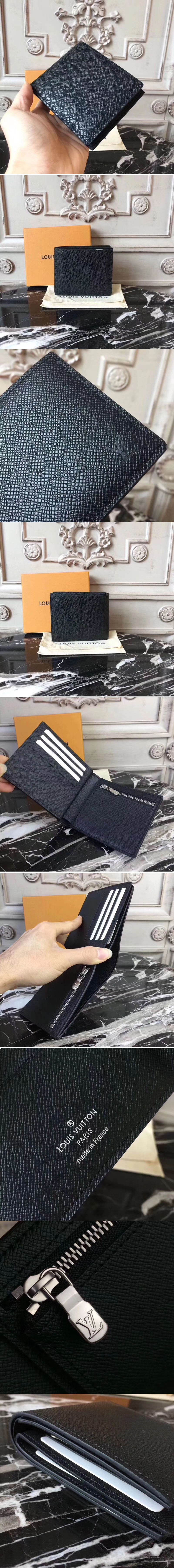 Replica Louis Vuitton M62045 taiga Leather Amerigo Wallet Black