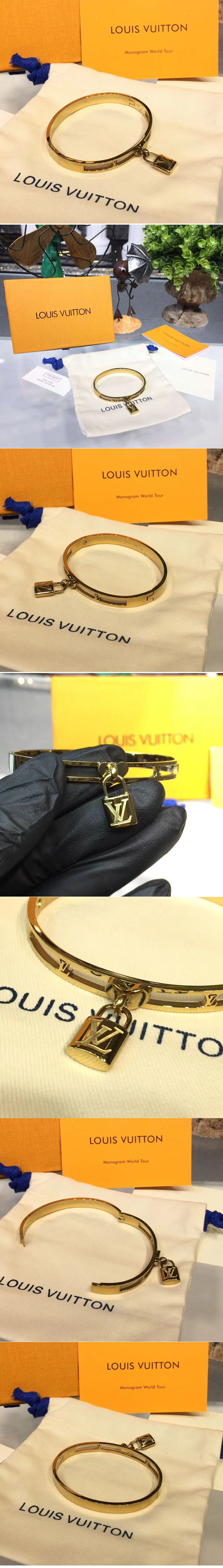 Replica Louis Vuitton M6228 LV Lockit Bracelet Yellow Gold