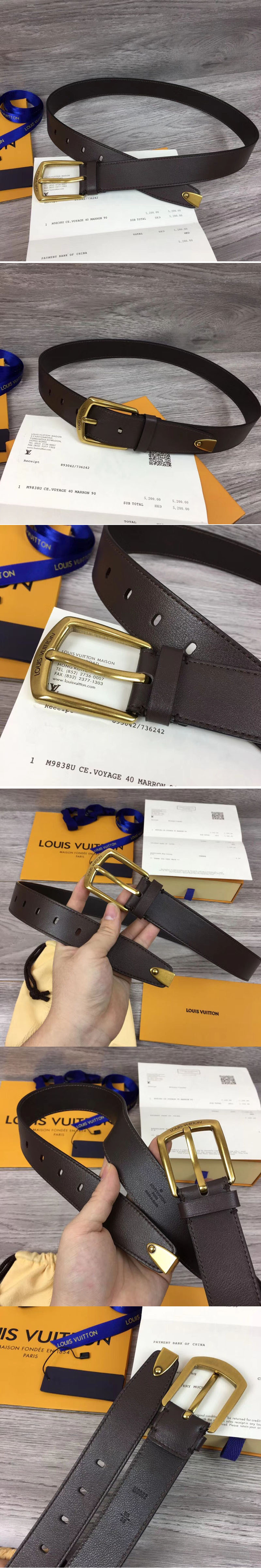 Replica Louis Vuitton M9082 35mm belt Brown