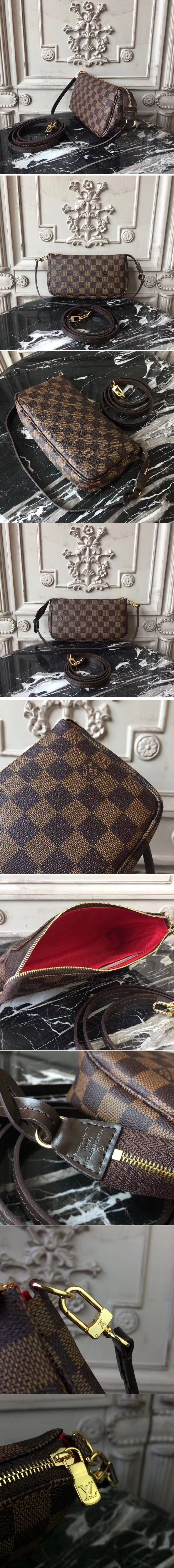 Replica Louis Vuitton N41206 Pochette Accessoires Damier Ebene Canvas Bags