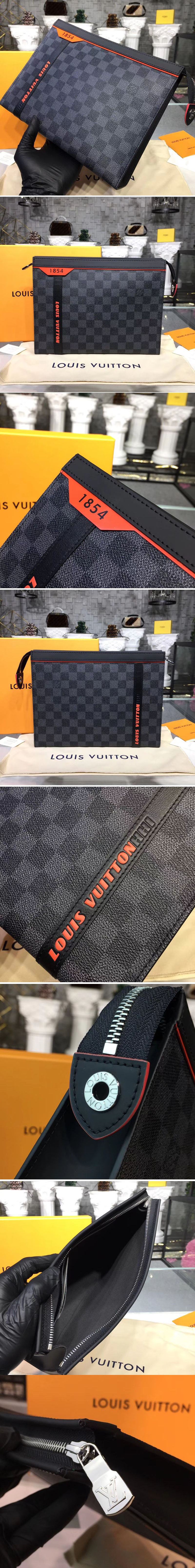 Replica Louis Vuitton N41696 LV Pochette Voyage MM Damier Graphite Canvas