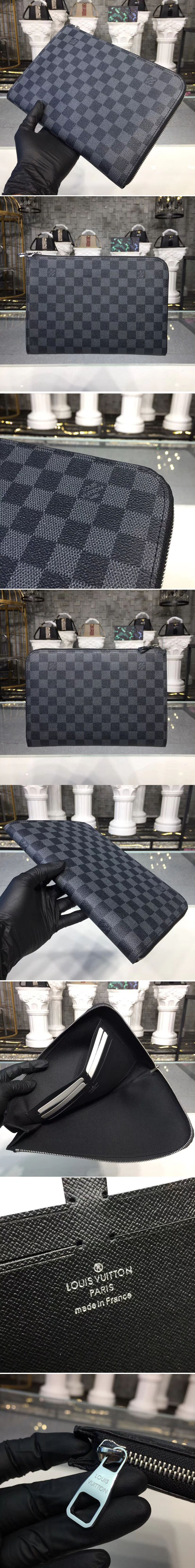 Replica Louis Vuitton N60113 LV Damier Graphite Canvas Pochette Jour PM