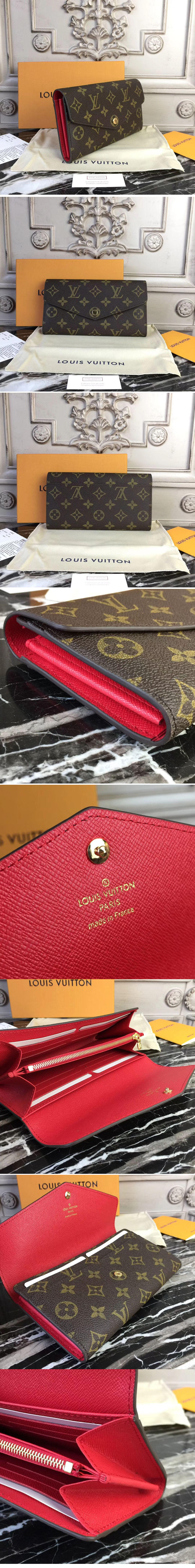 Replica Louis Vuitton M62236 Monogram Canvas Sarah Wallet Red