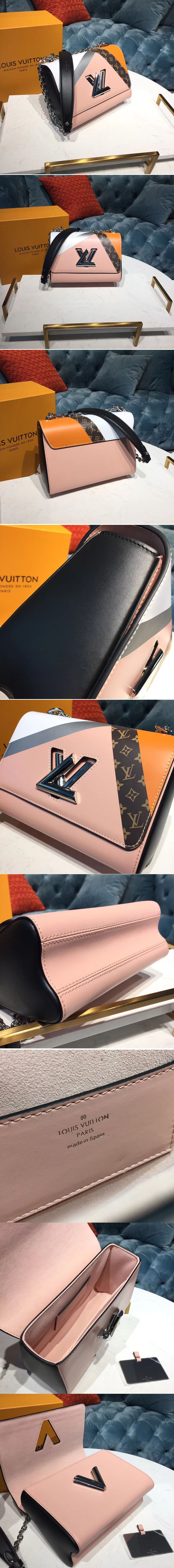 Replica Louis Vuitton M53800 LV Twist MM Epi Leather Pink / White/ Navy Blue