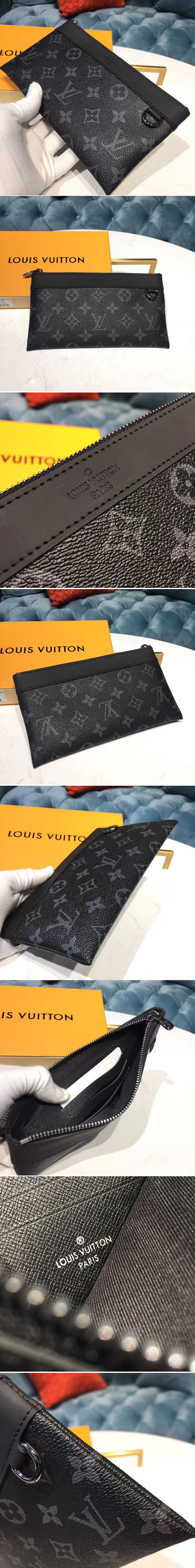 Replica Louis Vuitton M44323 LV Pochette Discovery Monogram Eclipse Canvas