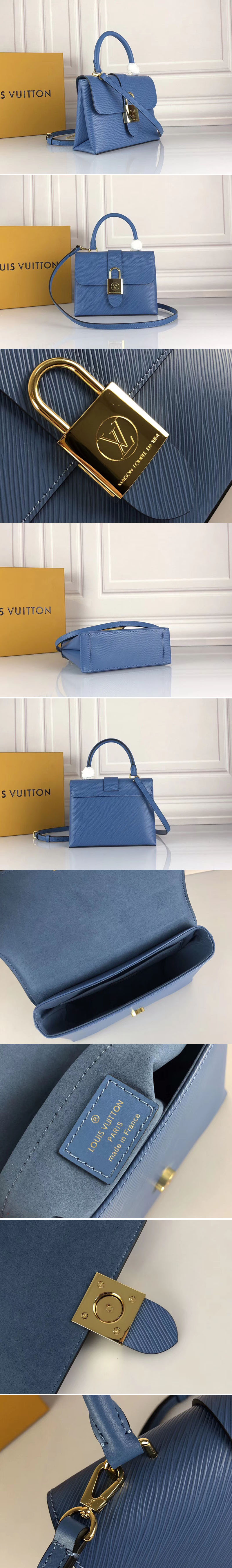 Replica Louis Vuitton M53159 LV Locky BB Epi Leather Blue