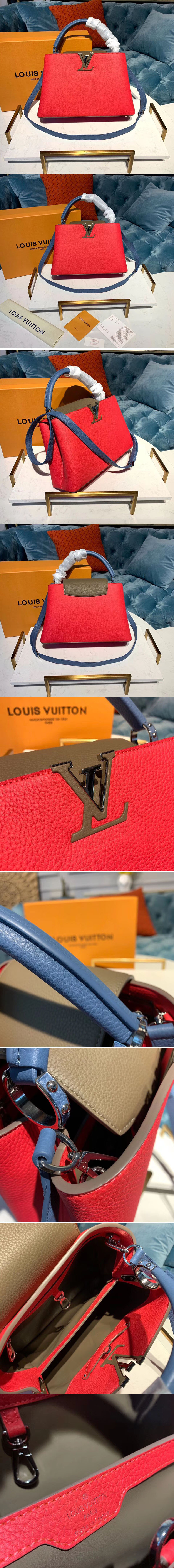 Replica Louis Vuitton M54875 LV Capucines PM Bags Red Taurillon leather