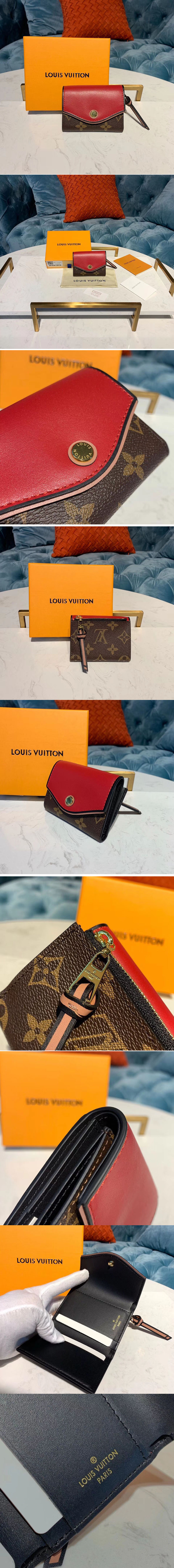 Replica Louis Vuitton M63904 LV Tuileries Compact Wallet Monogram Canvas And Red Calf Leather