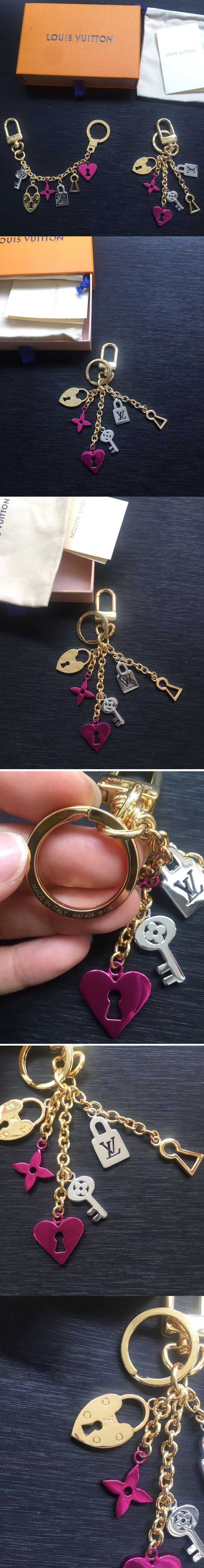 Replica Louis Vuitton M67438 LV Love Lock Heart and Keys Chain Bag Charm and Key Holder