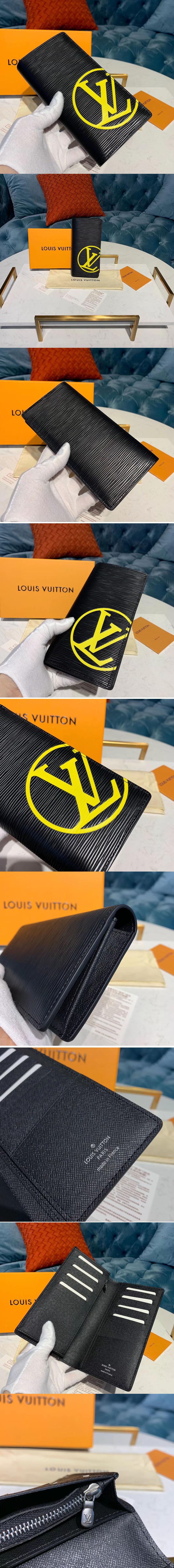 Replica Louis Vuitton M67910 LV Brazza Wallet Black Epi Leather