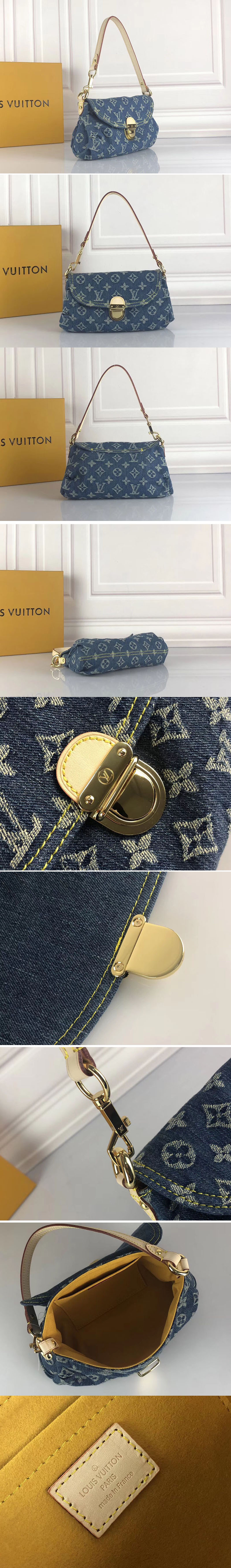 Replica Louis Vuitton M95050 Mini Pleaty Bags Monogram Denim Blue