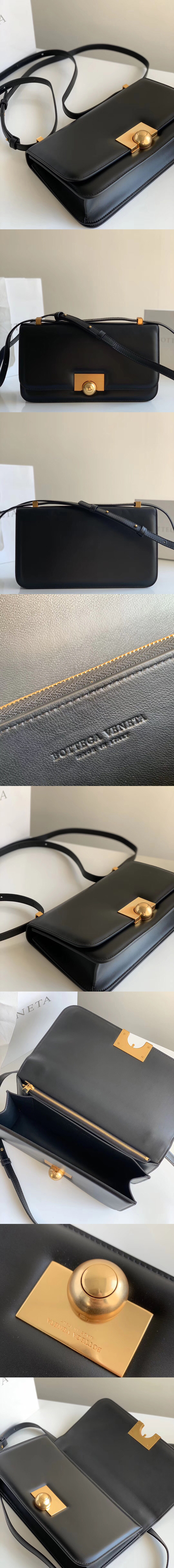 Replica Bottega Veneta 578009 BV classic Shoulder bag in Black Calf Leather