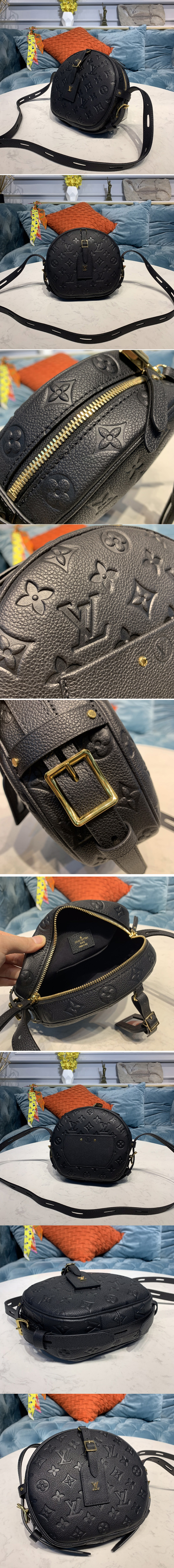 Replica Louis Vuitton M45167 Boite Chapeau Souple MM handbag in black Taurillon leather