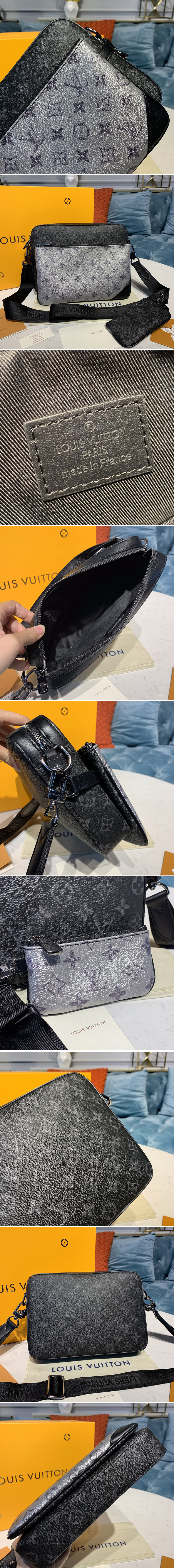 Replica Louis Vuitton M45320 LV district Bags in Monogram Eclipse Canvas