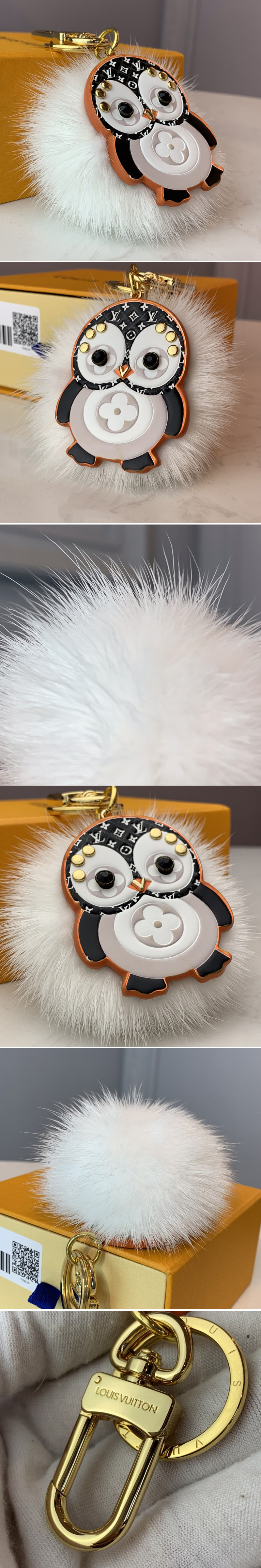 Replica Louis Vuitton M69007 LV Penguin Fur bag charm and key holder