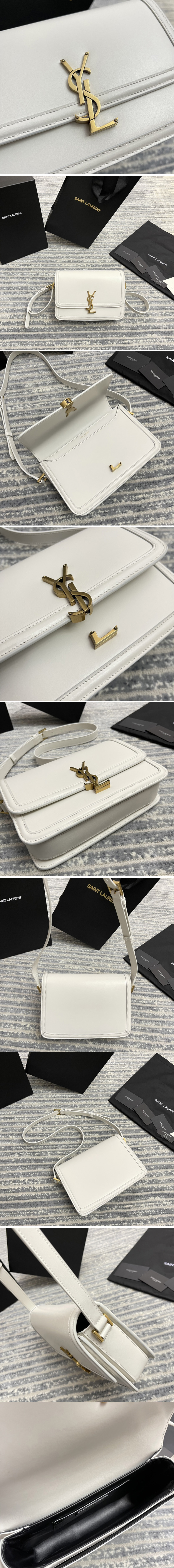 Replica Saint Laurent 634306 YSL SOLFERINO SMALL SATCHEL IN Natural White Box Saint Laurent Leather