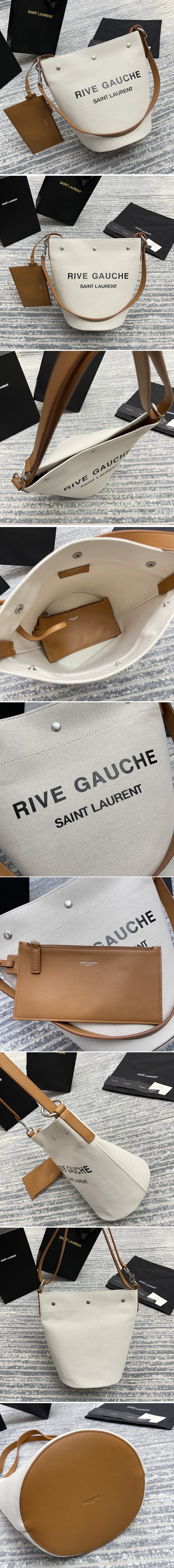 Replica Saint Laurent 669299 YSL RIVE GAUCHE BUCKET BAG IN LINEN