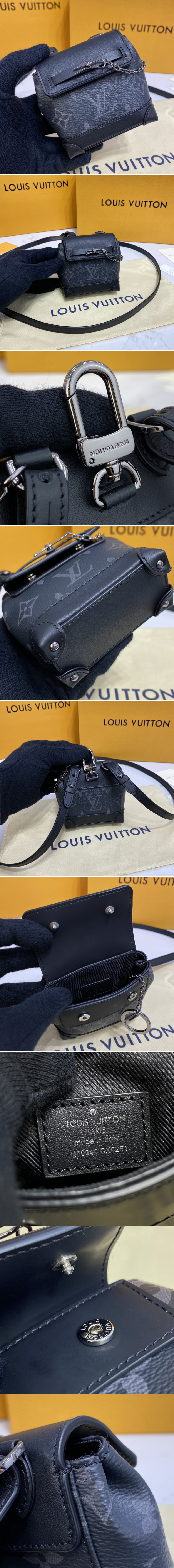 Replica Louis Vuitton M00340 LV Mini Steamer pouch in Monogram Eclipse canvas