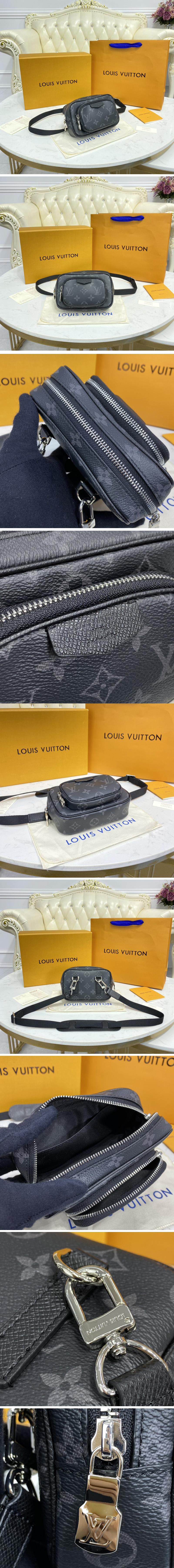 Replica Louis Vuitton M30755 LV Outdoor Pouch in Monogram Eclipse Canvas