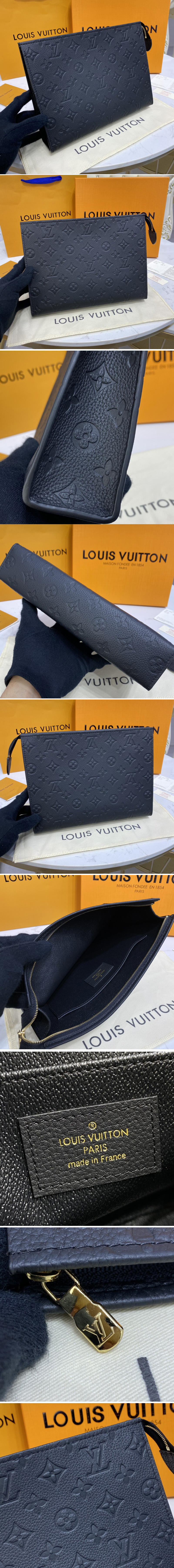 Replica Louis Vuitton M45666 LV Poche Toilette 26 in Black Monogram Empreinte leather