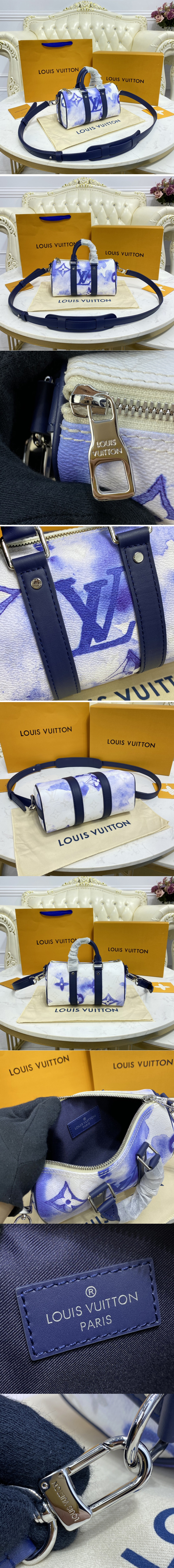 Replica Louis Vuitton M45761 LV Keepall XS Bag in Monogram Watercolor Blue coated canvas