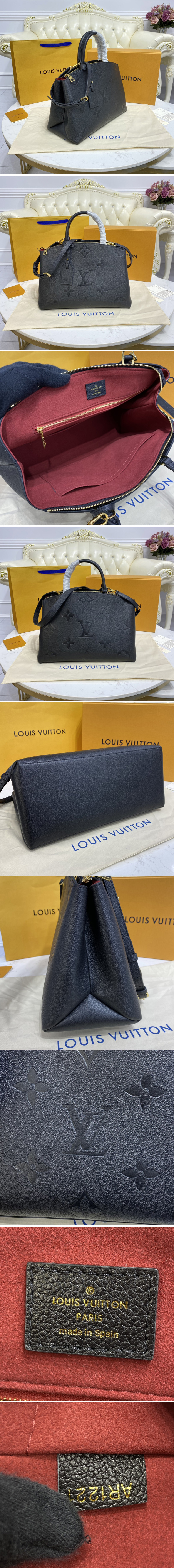 Replica Louis Vuitton M45811 LV Grand Palais tote bag in Black Monogram Empreinte Leather