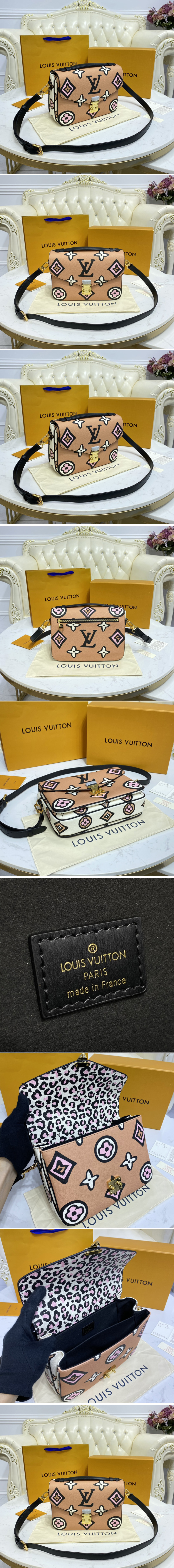 Replica Louis Vuitton M45823 LV Neverfull MM tote bag in Arizona Beige Monogram coated canvas