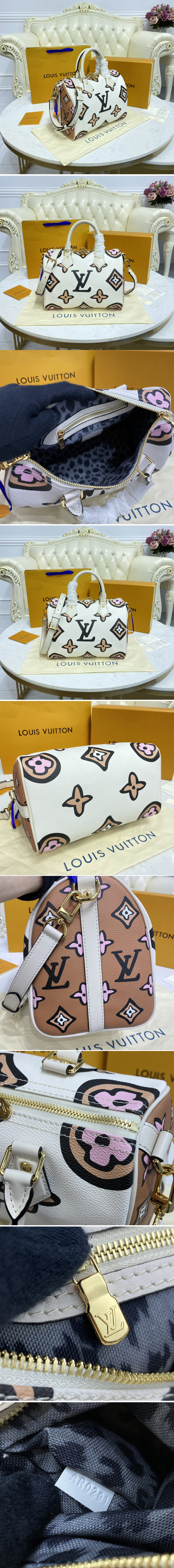 Replica Louis Vuitton M45828 LV Speedy Bandoulière 25 handbag in Cream Autres Toiles Monogram