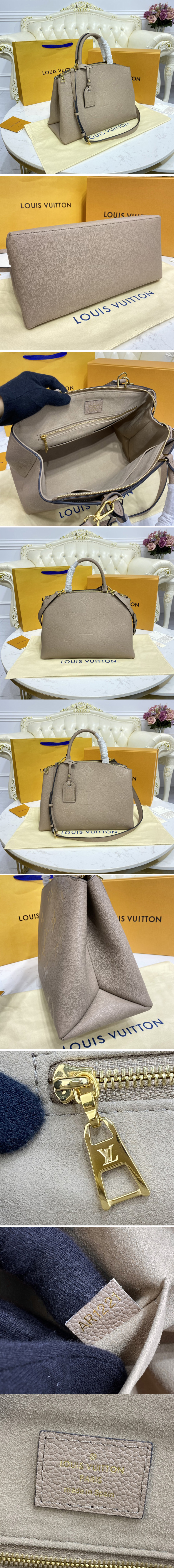 Replica Louis Vuitton M45833 LV Grand Palais tote bag in Tourterelle Gray Monogram Empreinte Leather