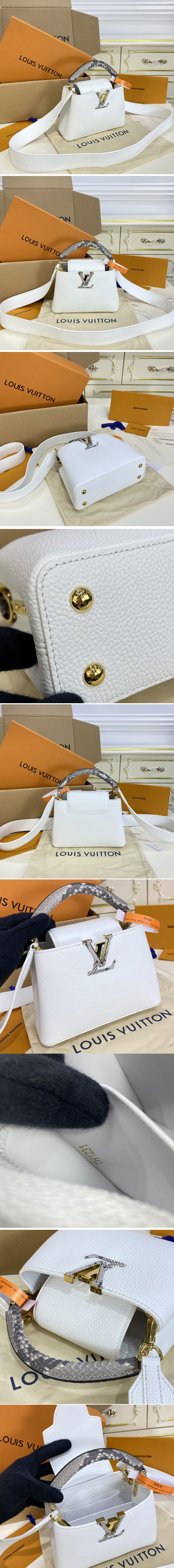 Replica Louis Vuitton N98477 LV Capucines Mini handbag in White Taurillon leather