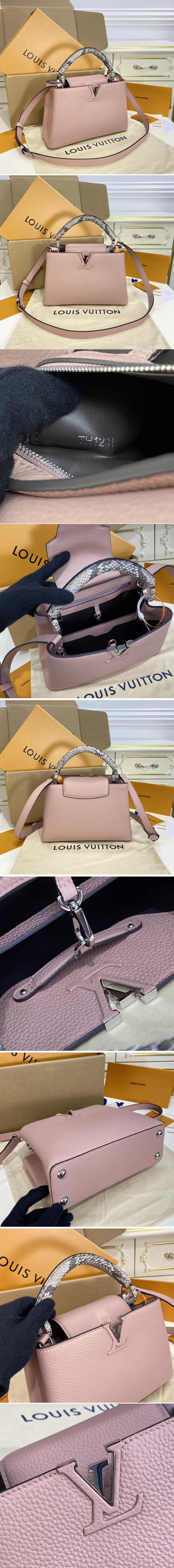 Replica Louis Vuitton N98477 LV Capucines Mini handbag in Pink Taurillon leather