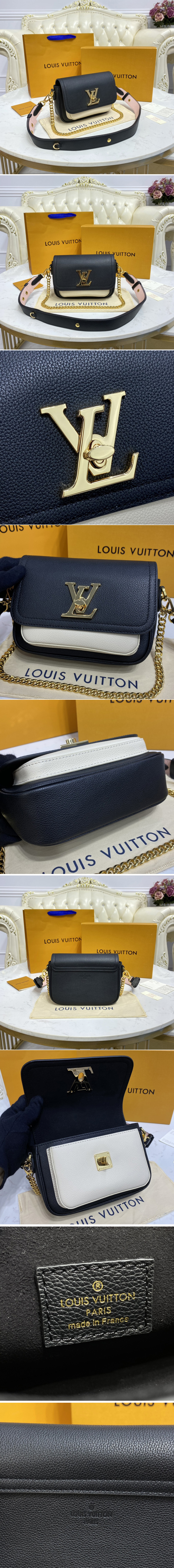 Replica Louis Vuitton M58557 LV Lockme Tender cross-body bag in Black Grained calf leather