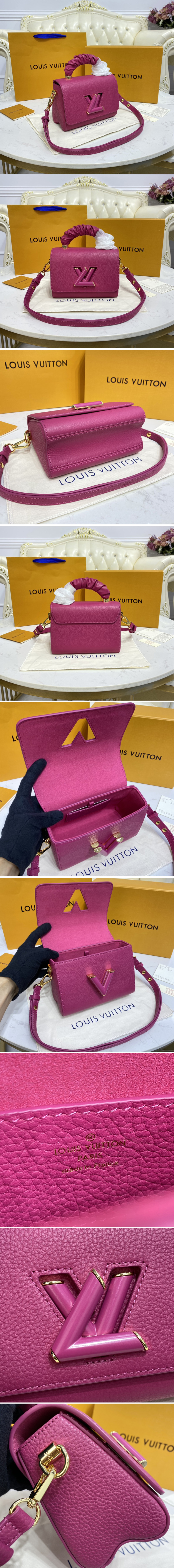 Replica Louis Vuitton M58691 LV Twist PM handbag in Pondichery Pink Taurillon leather