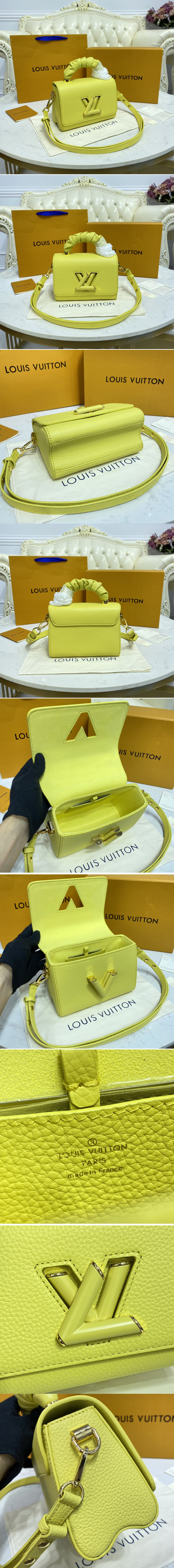 Replica Louis Vuitton M58571 LV Twist PM handbag in Ginger Yellow Taurillon leather