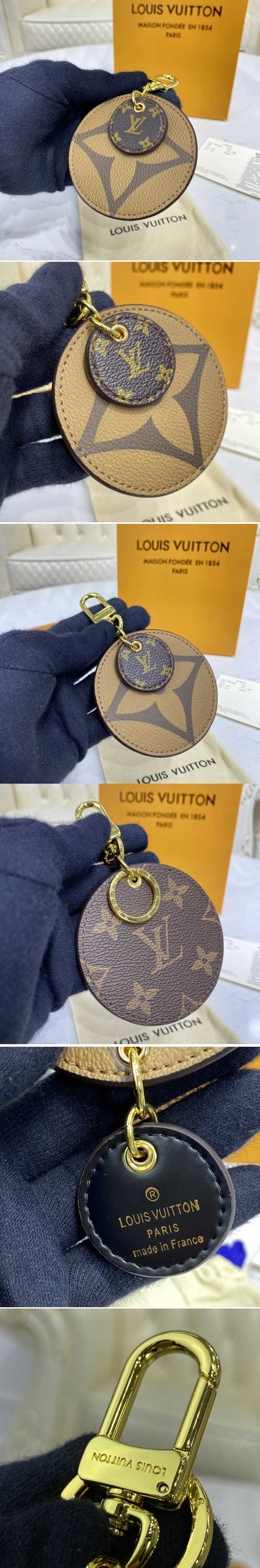 Replica Louis Vuitton M69317 LV Monogram Reverse key holder and bag charm