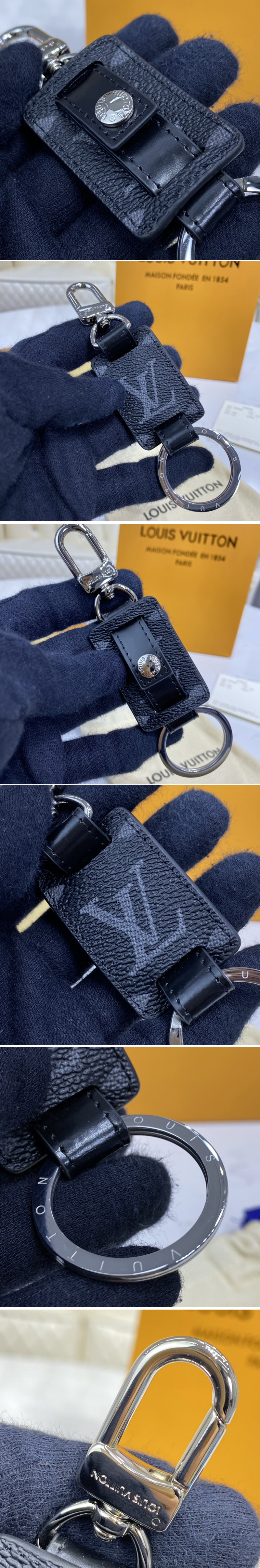 Replica Louis Vuitton M69480 LV Monogram Reverse key holder and bag charm in Monogram Eclipse Canvas