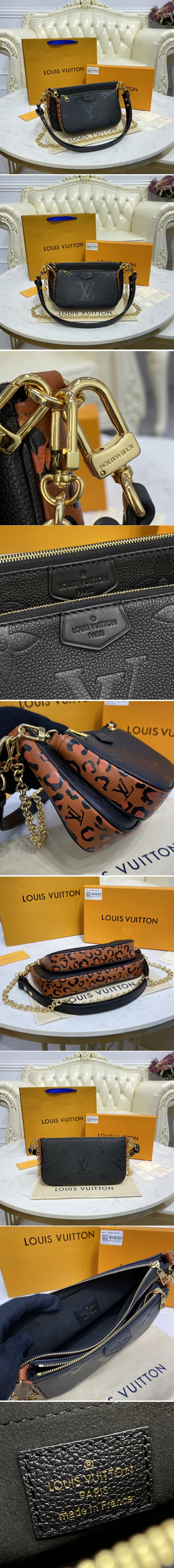 Replica Louis Vuitton M58520 LV Multi Pochette Accessoire in Black Monogram Empreinte leather