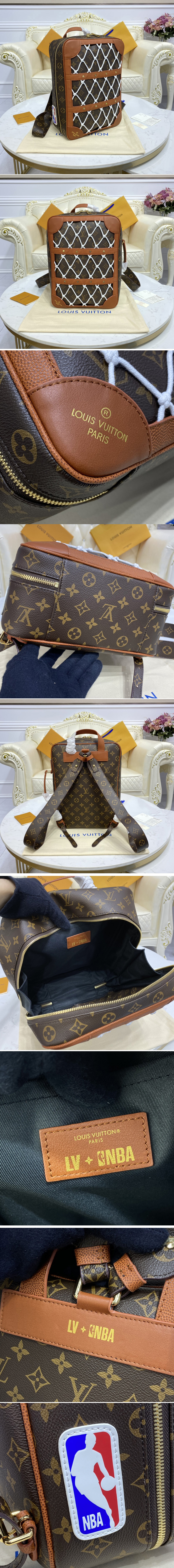 Replica Louis Vuitton M45784 LV lvxnba shoes box backpack in Monogram coated canvas