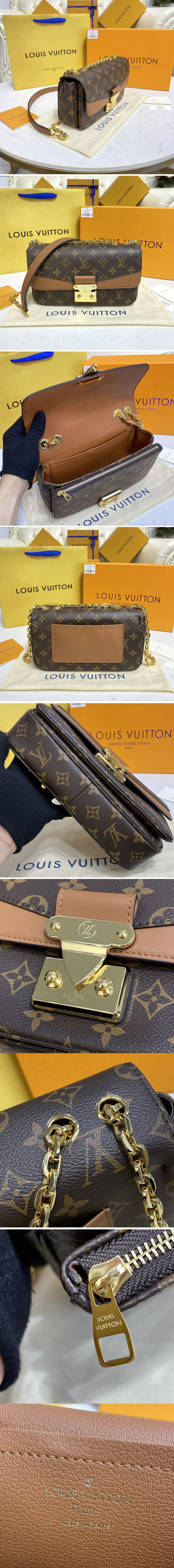 Replica Louis Vuitton M46127 LV Marceau chain handbag in Monogram Canvas