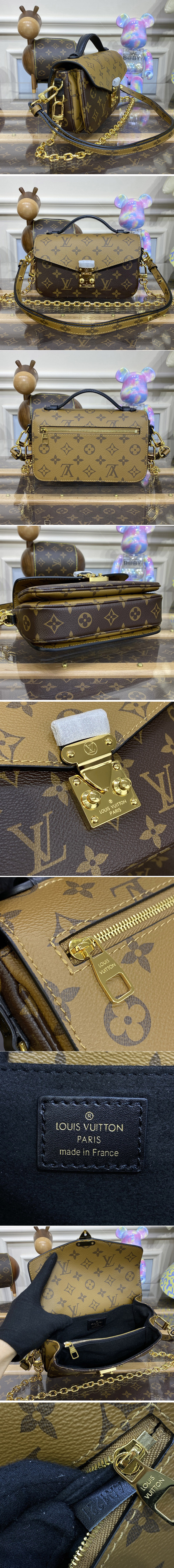 Replica Louis Vuitton M46279 LV Pochette Métis East West bag in Monogram Reverse canvas