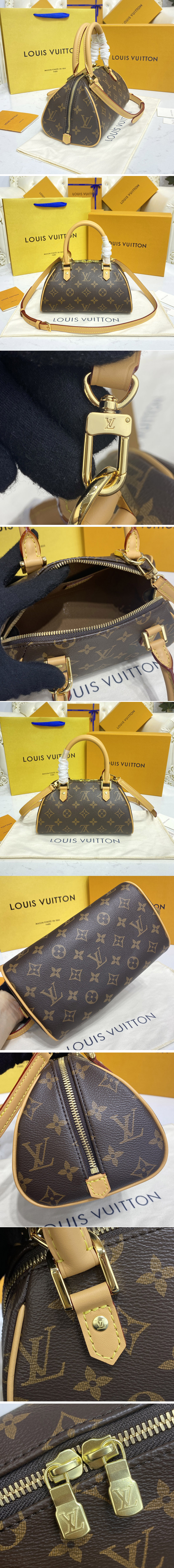 Replica Louis Vuitton M50202 LV Ribera Mini Boston Handbag in Monogram canvas