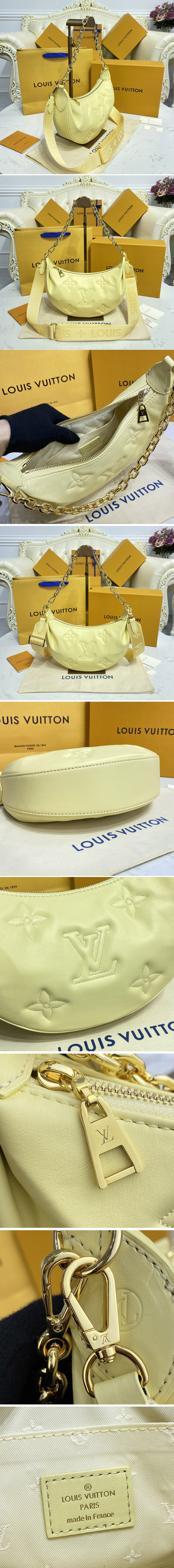 Replica Louis Vuitton M59823 LV Over The Moon Bag in Yellow Quilted and embroidered smooth calf leather