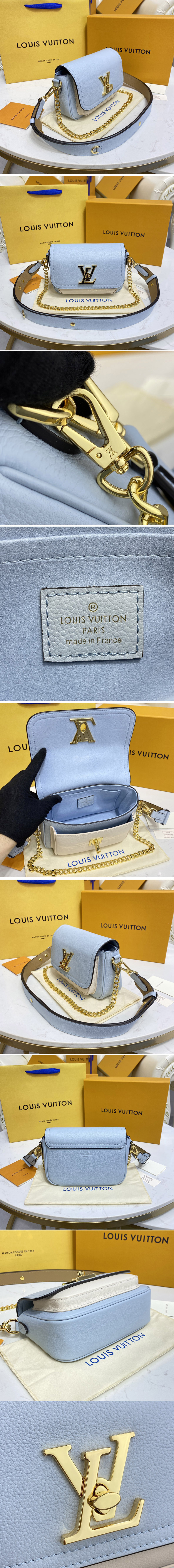 Replica Louis Vuitton M59984 LV Lockme Tender cross-body bag in Blue Calf leather